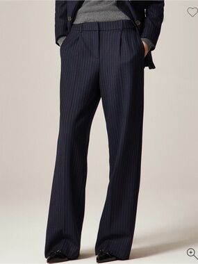 J. Crew Navy Pinstripe Dress Trousers
